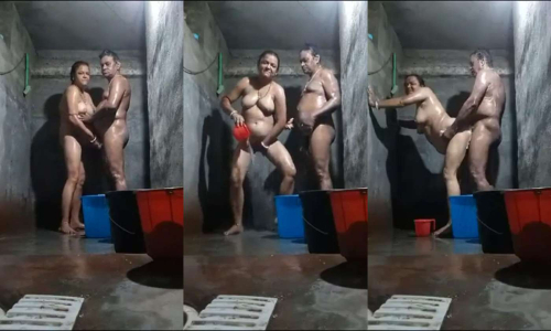 Mature Couple Stand Fucking In Bathroom